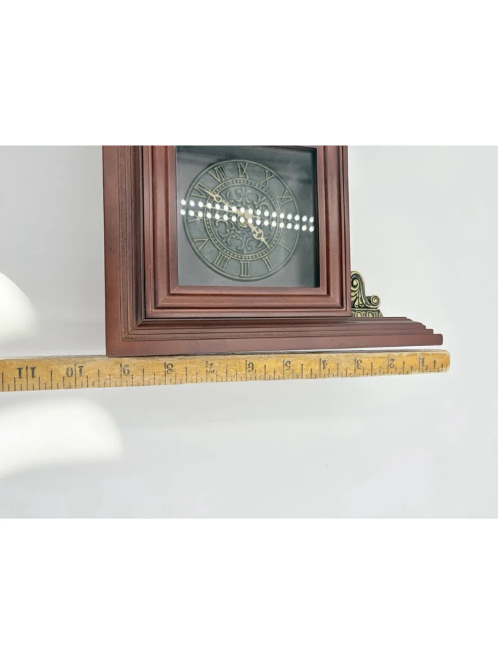 Bombay Company Mahogany Bookend Clock WORKS Brass Ornate 2004 Single Piece